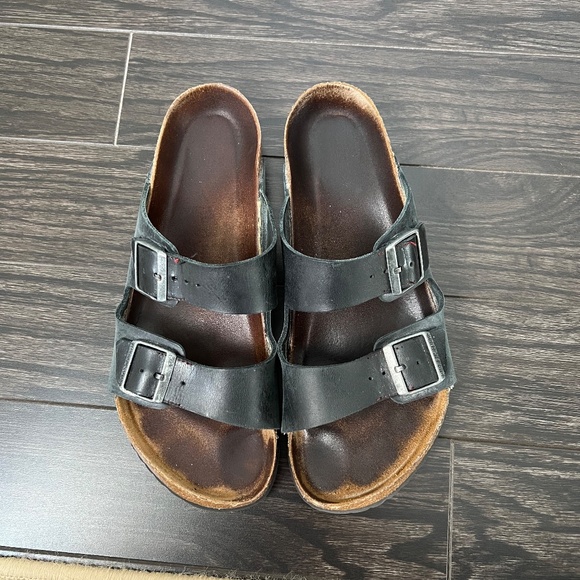 Birkenstock Size 44 Arizona Soft Footbed Oiled Leather - Black - Picture 2 of 7